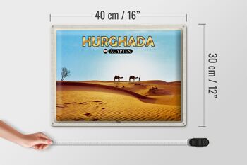 Panneau en étain voyage 40x30cm, Hurghada egypte, chameaux du désert 4