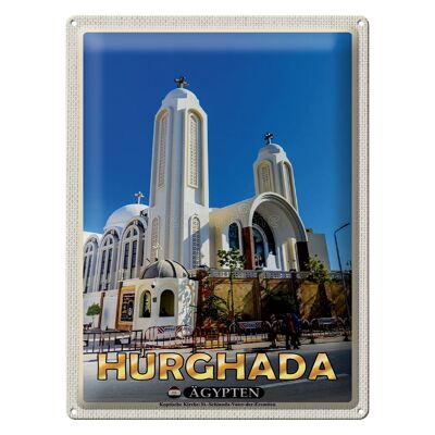 Cartel de chapa de viaje 30x40cm Hurghada Egipto Iglesia Copta