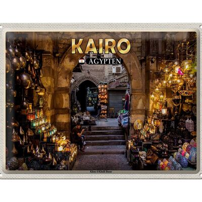 Cartel de chapa de viaje 40x30cm El Cairo Egipto Bazar Khan el-Khalil