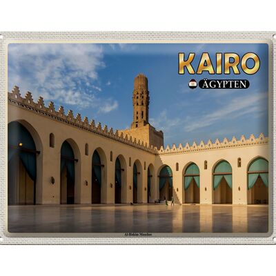 Targa in metallo da viaggio 40x30 cm Cairo Egitto Moschea Al-Hakim