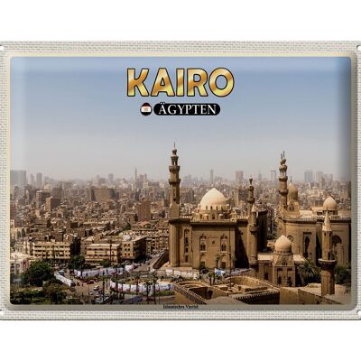Cartel de chapa de viaje, 40x30cm, El Cairo, Egipto, barrio islámico