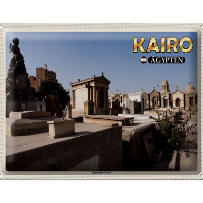 Cartel de chapa de viaje 40x30cm El Cairo Egipto Barrio Copto