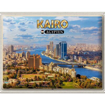 Targa in metallo da viaggio 40x30 cm Cairo Egitto Nilo River Gift