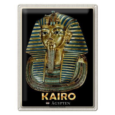 Cartel de chapa de viaje, 30x40cm, El Cairo, Egipto, máscara de la muerte de Tutankamón