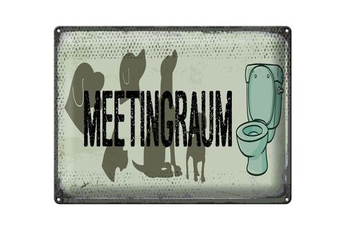 Blechschild Hinweis 40x30cm Meetingraum Toilette Hund