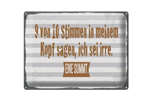 Blechschild Spruch 40x30cm 9 von 10 Stimmen in meinem Kopf