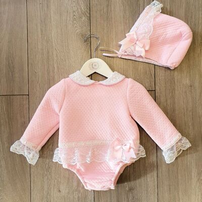 Baby romper & hat-pink