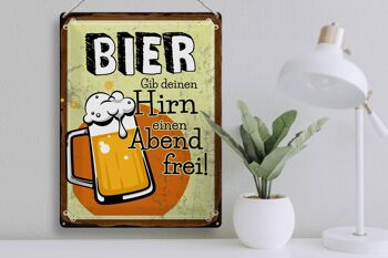 Plaque en tôle 30x40cm Bière Offrez à votre cerveau une soirée libre 3