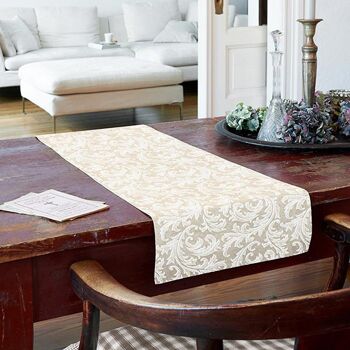 Chemin de table Maya beige 40x140cm 3