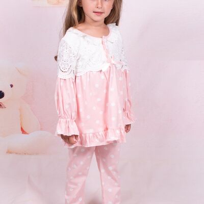 Girls 2pc polkadot Pj nightwear set-pink