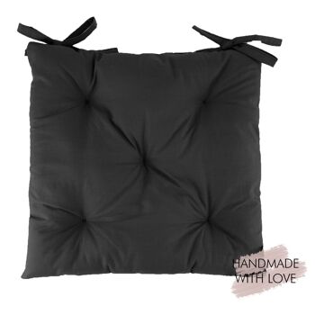 Coussin d'assise Luna noir 40x40cm