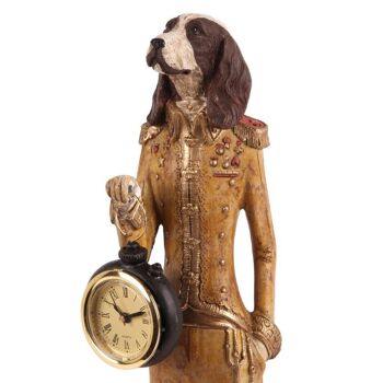 Figue. Statue de chien avec horloge 45 cm 2