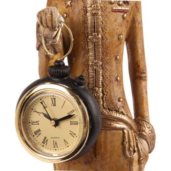 Figue. Statue de chien avec horloge 45 cm 3