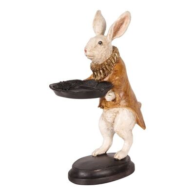 Higo. Conejo con plato resina 29 cm