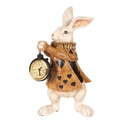 Higo. Conejo con reloj resina 30 cm a