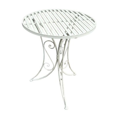 Metal table Sirmione, Ø 60 x 72 cm, white, 808555