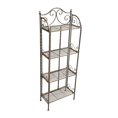 Scaffale metallico Malcesine con 4 ripiani, 42 x 22 x 122 cm, marrone, 808623