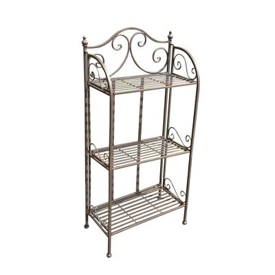 Metal shelf Malcesine with 3 shelves, 42 x 22 x 92 cm, brown, 808647