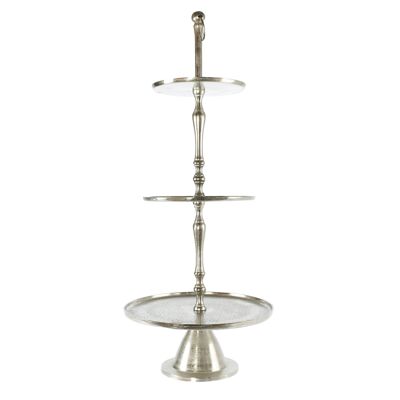 Aluminium cake stand with 3 levels, Ø 39 x 93 cm, silver, 811890