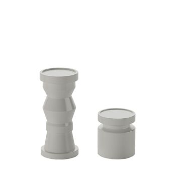 Set de 2 bougeoirs en bois design coloris crème Antalya 1