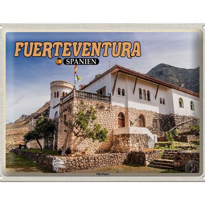 Tin sign travel 40x30cm Fuerteventura Spain Villa Winter