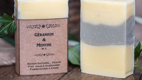 Savon Géranium & Menthe N° 7 / Peaux mixtes à sèches