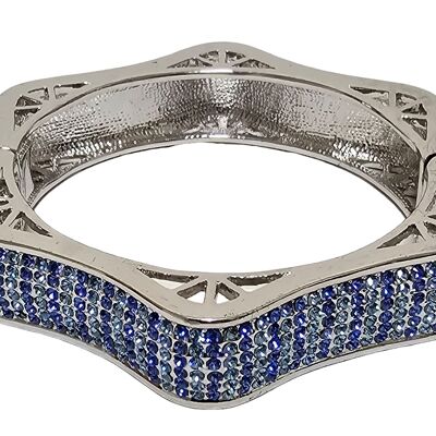 rhodium bracelet with light blue rhinestones
