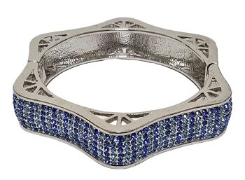 bracelet rhodié avec strass bleu clair