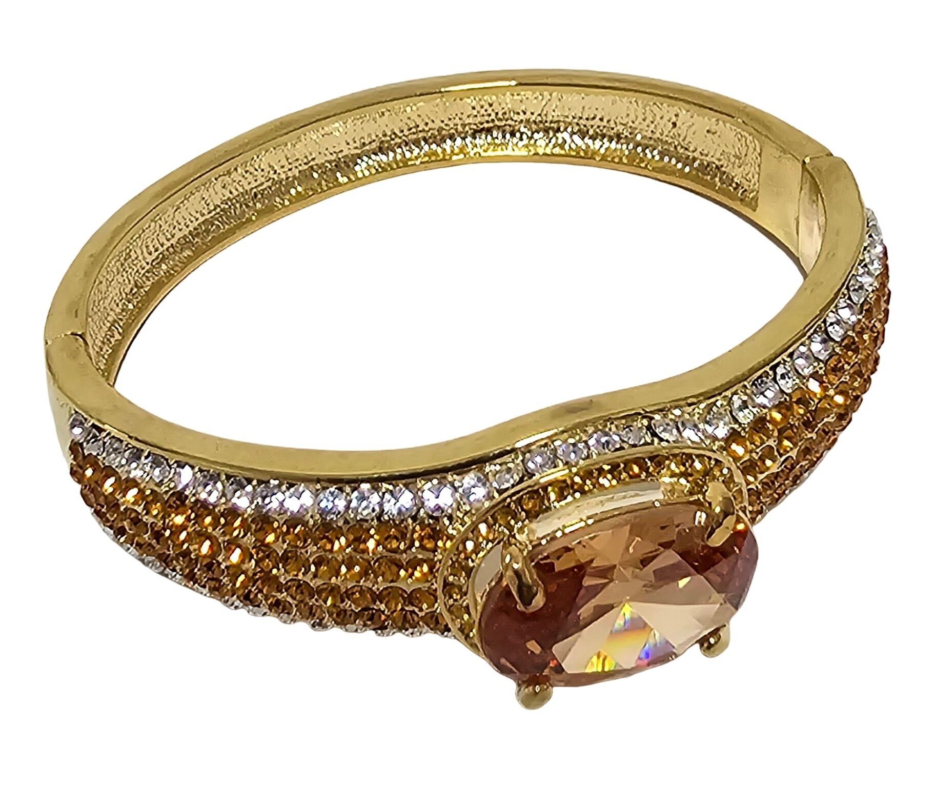 Pulsera de rodio con piedra de ámbar