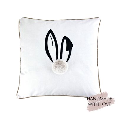 Cushion cover Bunny with pompom