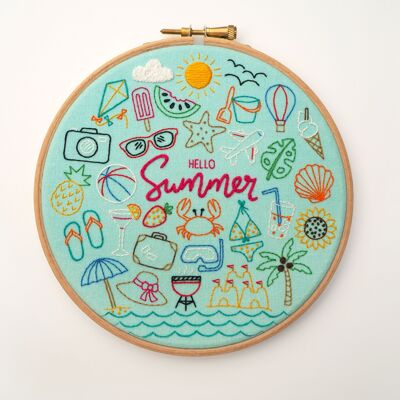 Hola kit de bricolaje para manualidades con bordado de verano