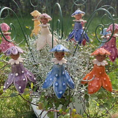Hanging Colorful Flower Fairy/Large, Ceramic Figures