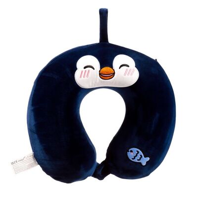 Relaxeazzz Nico el Pingüino Adoramals Almohada de Viaje de Espuma Viscoelástica de Felpa