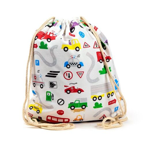 Little Motors Canvas Drawstring Bag