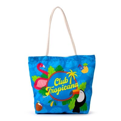 Flamingo Club Tropicana-Strandtasche aus Segeltuch