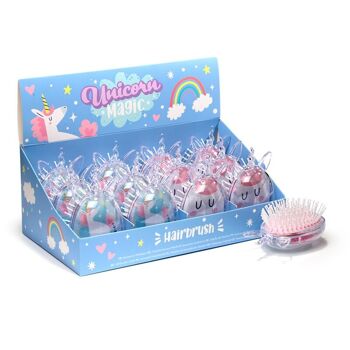 Brosse à cheveux à paillettes en forme de licorne magique