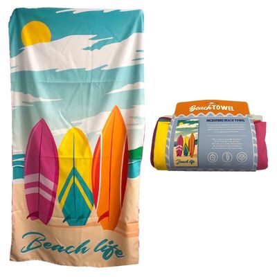 Beach Life Surf Microfibre Beach Towel