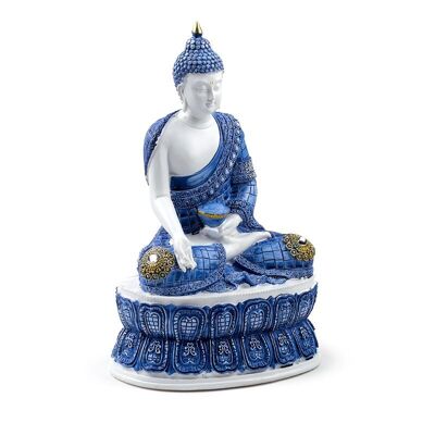 Loto de Buda tailandés blanco y azul