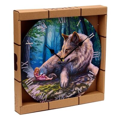 Reloj de imagen de hadas y lobos de cuentos de hadas de Lisa Parker