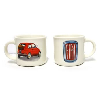 Fiat 500 Set de 2 tasses à expresso en porcelaine