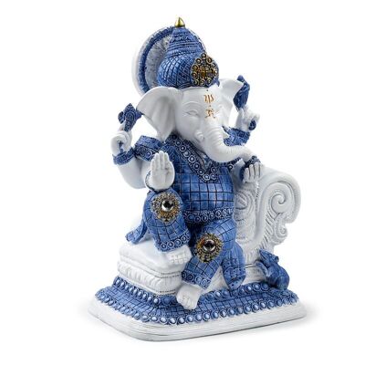 Meditazione su Ganesh bianco e blu
