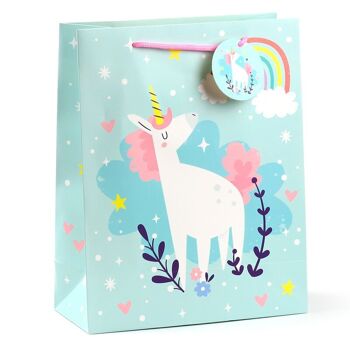 Grand sac cadeau magique licorne