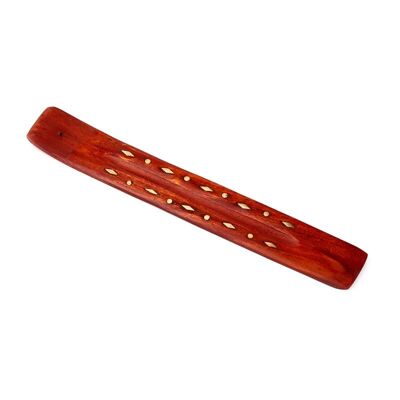 Mango Wood Ashcatcher Incense Stick Burner Diamonds Inlay