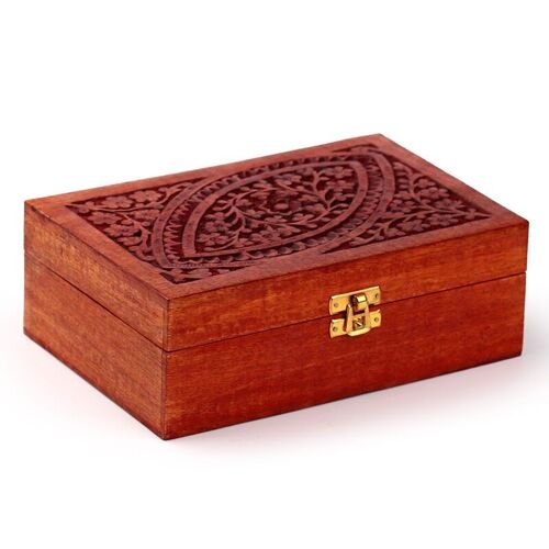 Mango Wood Essential Oil Box Design 1 (Holds 24 Bottles)