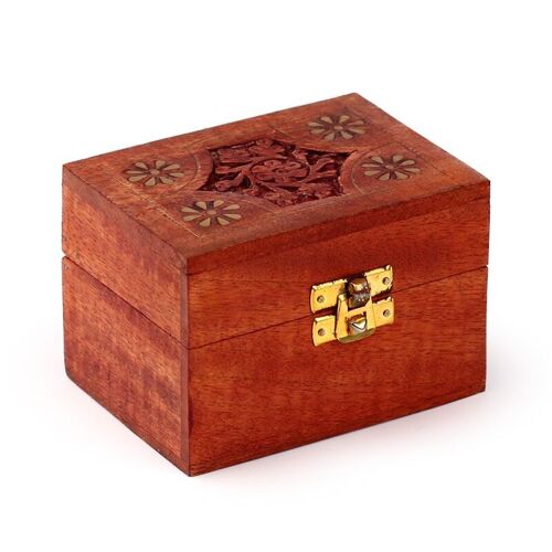 Mango Wood Essential Oil Box Design 2 (Holds 6 Bottles)