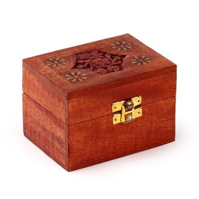Boîte à huiles essentielles en bois de manguier Design 2 (peut contenir 6 bouteilles)