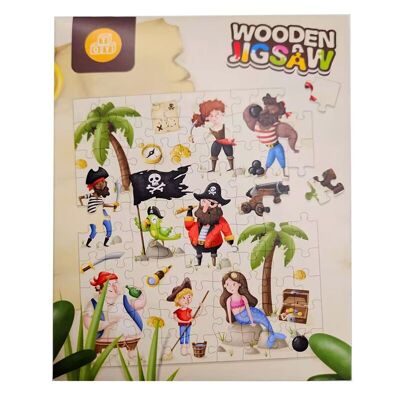 Rompecabezas para niños de 96 piezas de los Piratas de Jolly Roger