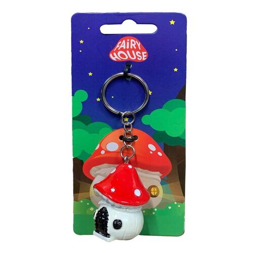 Mushroom/Toadstool Fairy House Keyring