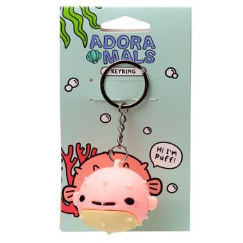 Porte-clés en PVC 3D Puff the Puffer Fish Adoramals