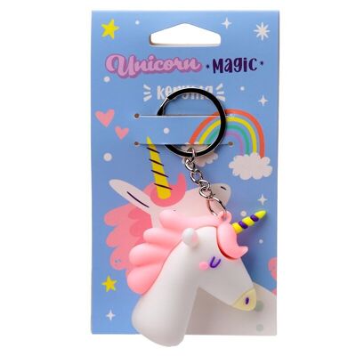 Portachiavi Unicorno Magic 3D in PVC